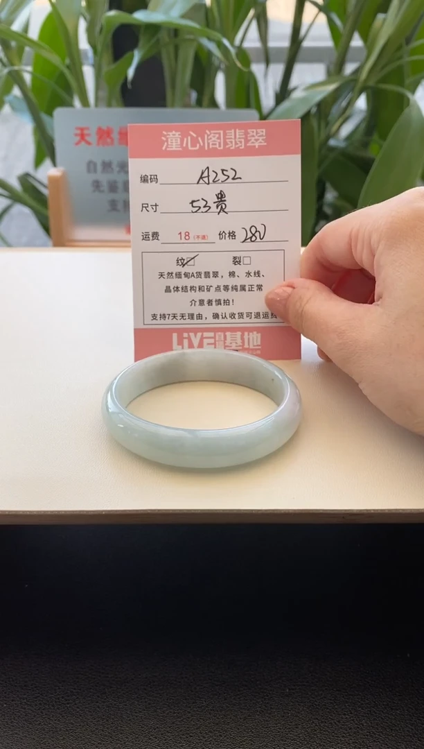未镶嵌手镯翡翠圈口53贵妃编码a252