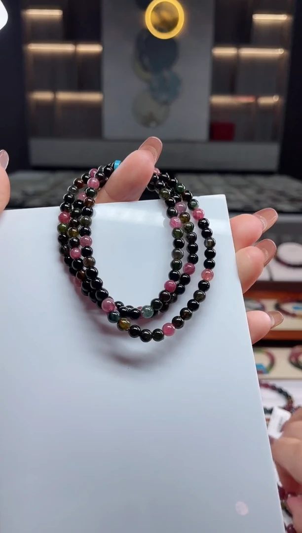 三圈手串未镶嵌碧玺（多样性发一条）T