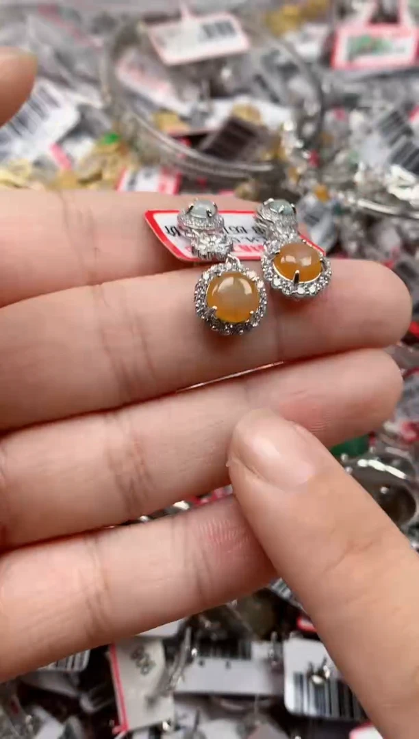 银S925镶嵌戒指翡翠天然A货缅甸翡翠