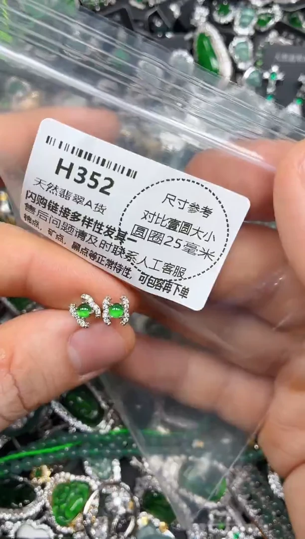 颈饰未镶嵌翡翠H352耳钉