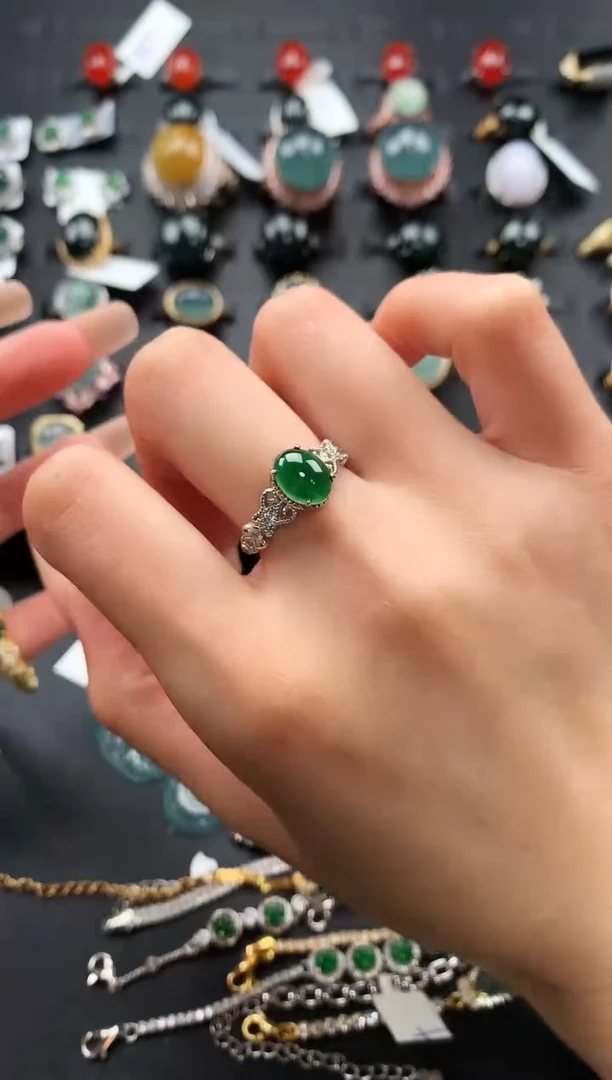 【闪购商品】翡翠戒指银S925镶嵌85687447465