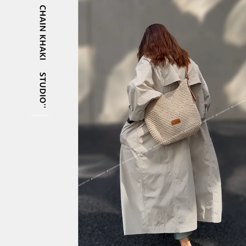 包包女2025新品撞色复古牛皮编织大容量托特包单肩腋下子母斜挎包