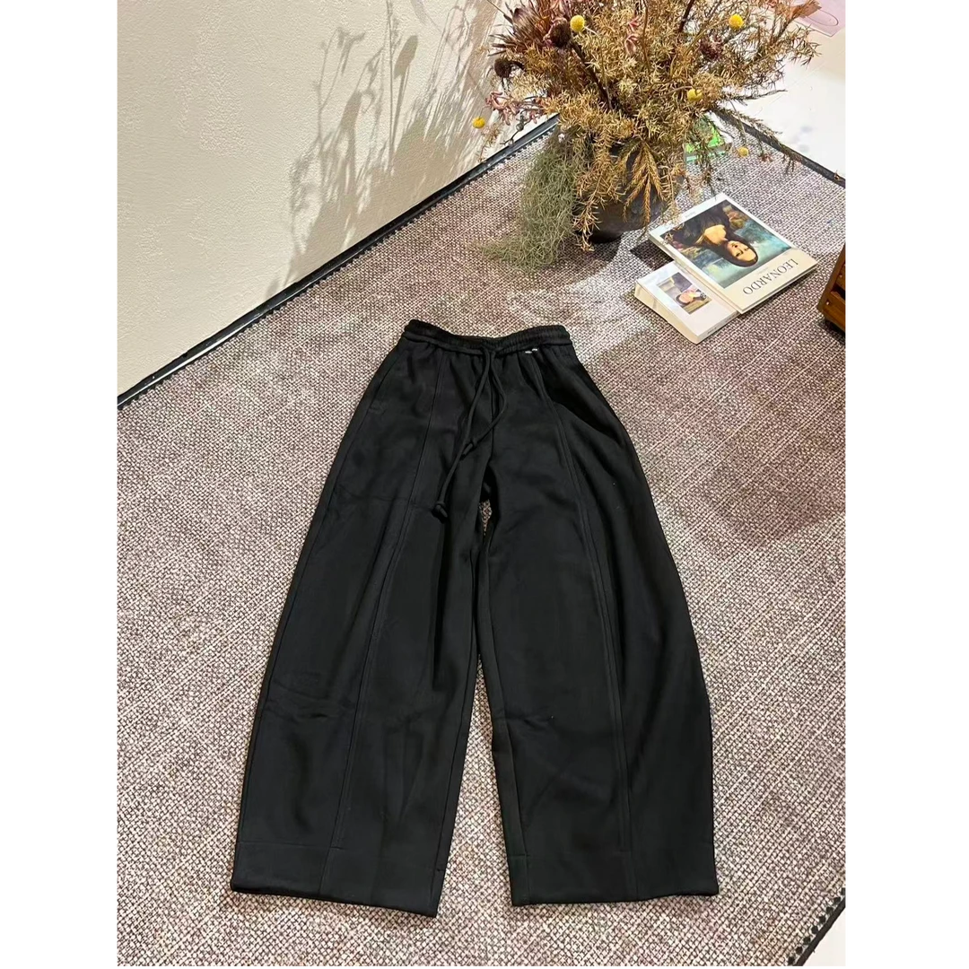 【NO退NO换 不回娘家】贴标松紧腰抽绳加绒弯刀休闲卫裤 98013