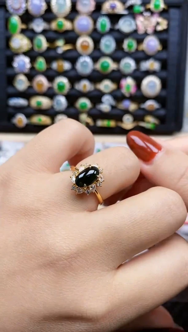 银S925镶嵌戒指翡翠191