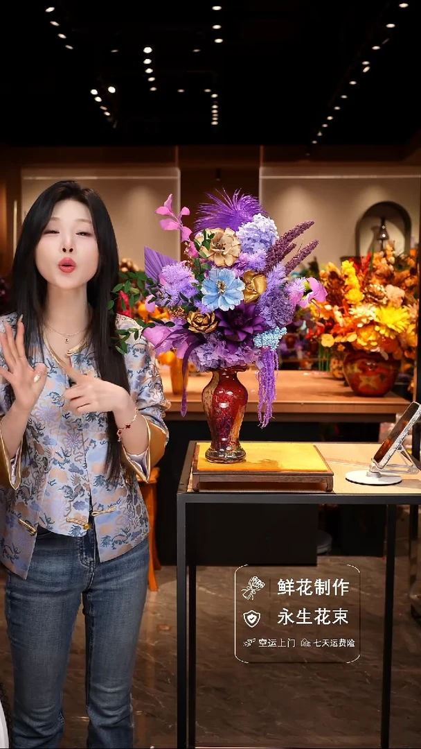 手工艺品琉璃手工花器花束空运包邮送货上门-以图片为准