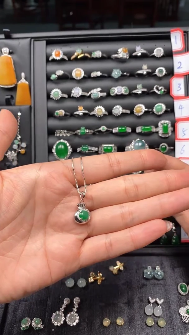 颈饰银S925镶嵌翡翠7