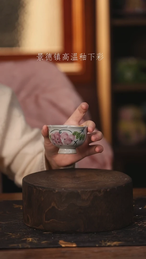 陶瓷景德镇高温釉下手绘陶瓷@L378@