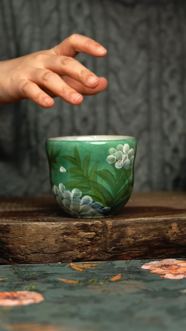 【闪购商品】杯杯釉下彩手工手绘同款陶器