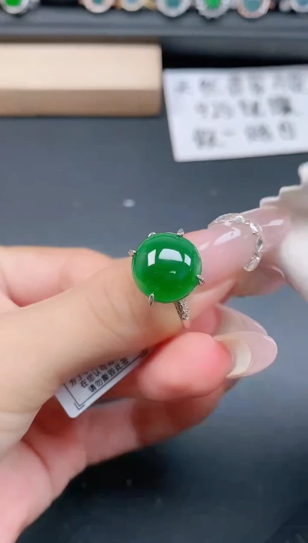 银S925镶嵌戒指翡翠111