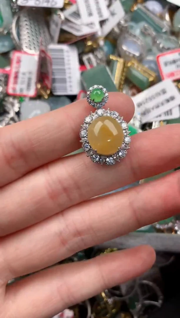 银S925镶嵌戒指翡翠444--9