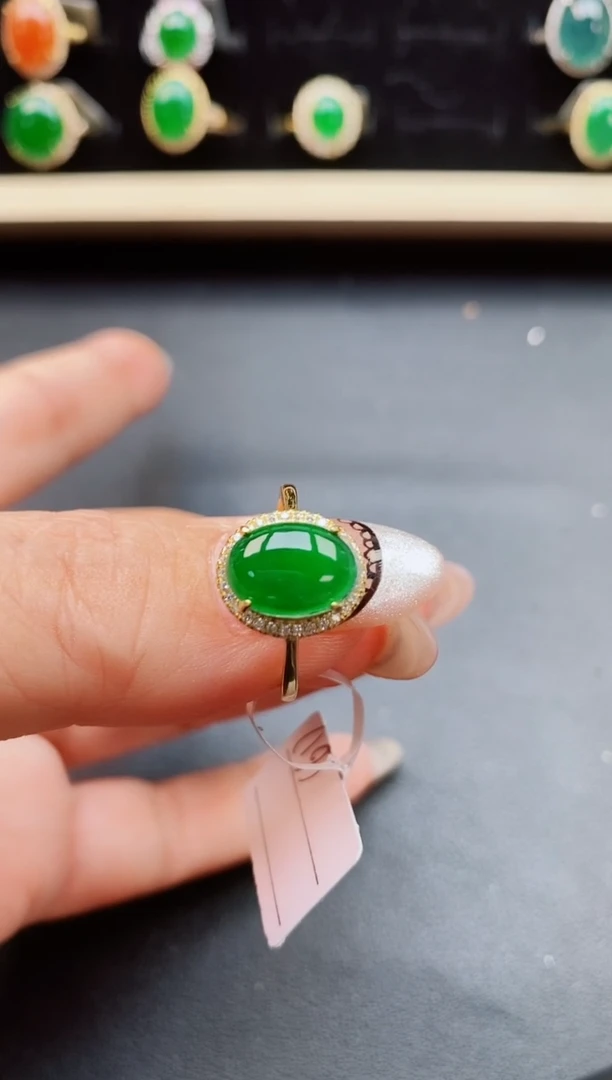 翡翠戒指银S925镶嵌508050