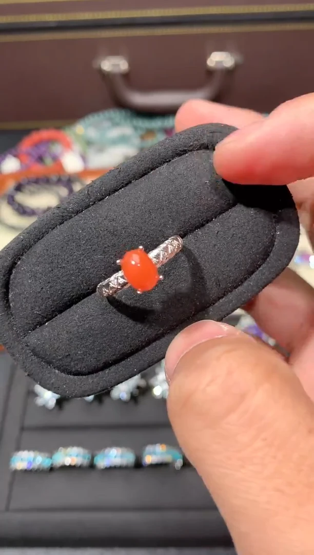 未镶嵌南红玛瑙戒指P03