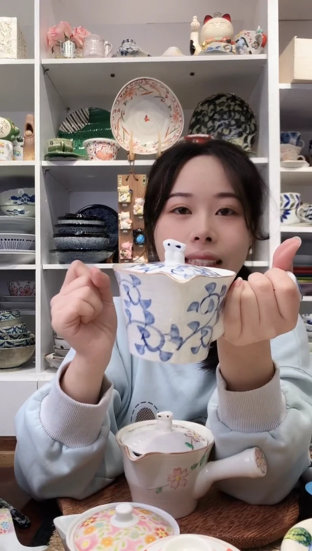 陶瓷兔子唐草急须壶