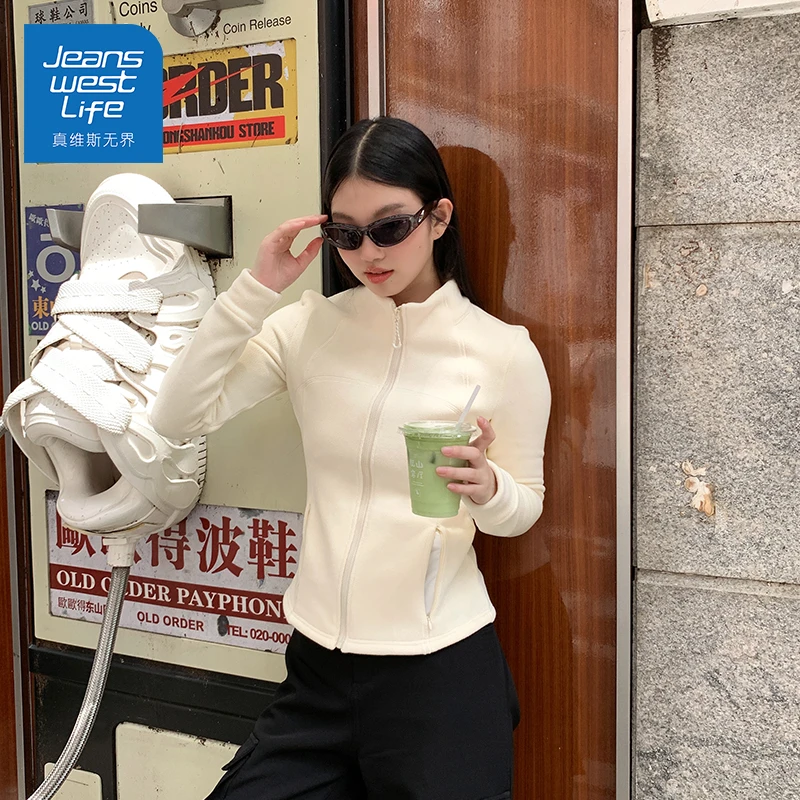 真维斯无界户外抓绒衣女立领防风保暖抗静电冲锋衣内胆摇粒绒外套