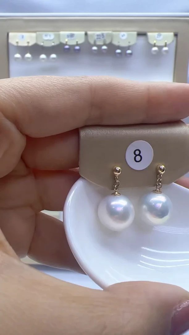 【闪购商品】淡水珍珠耳饰银S925镶嵌8