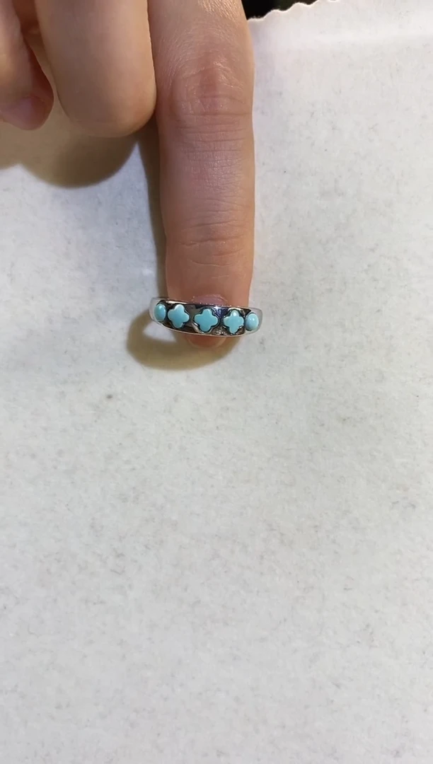 未镶嵌绿松石戒指松松戒指