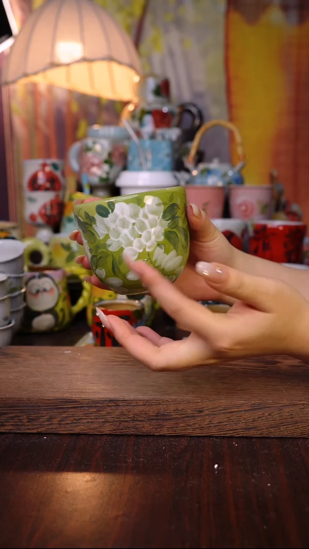 杯子陶泥垚手作 景德镇手工手绘陶瓷器物