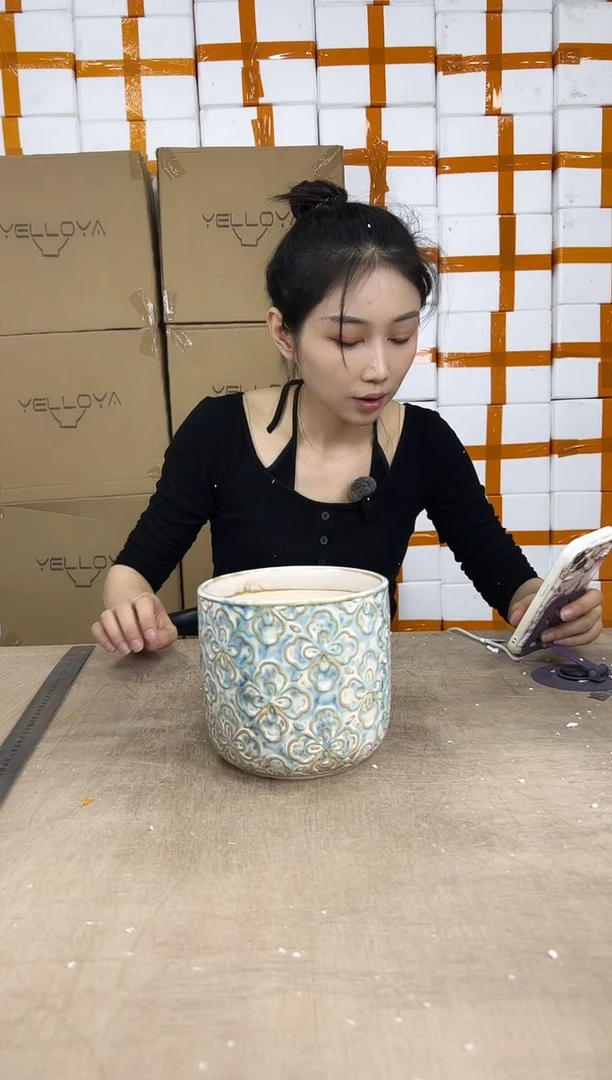 浮雕花朵梦幻蓝15x14