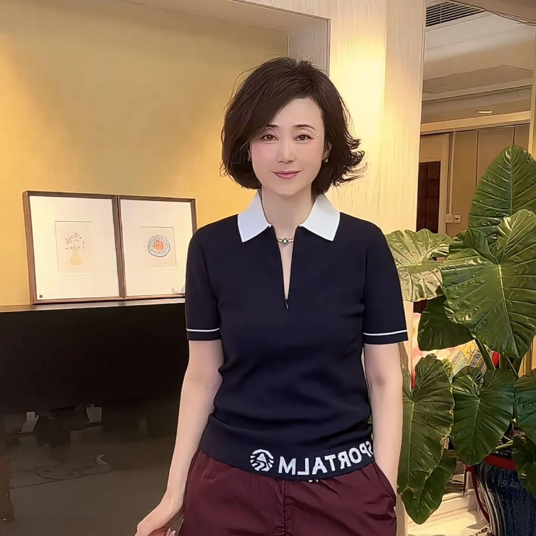【维姐精选】YWC 高尔夫经典罗纹半拉链短袖显瘦POLO衫LDX024