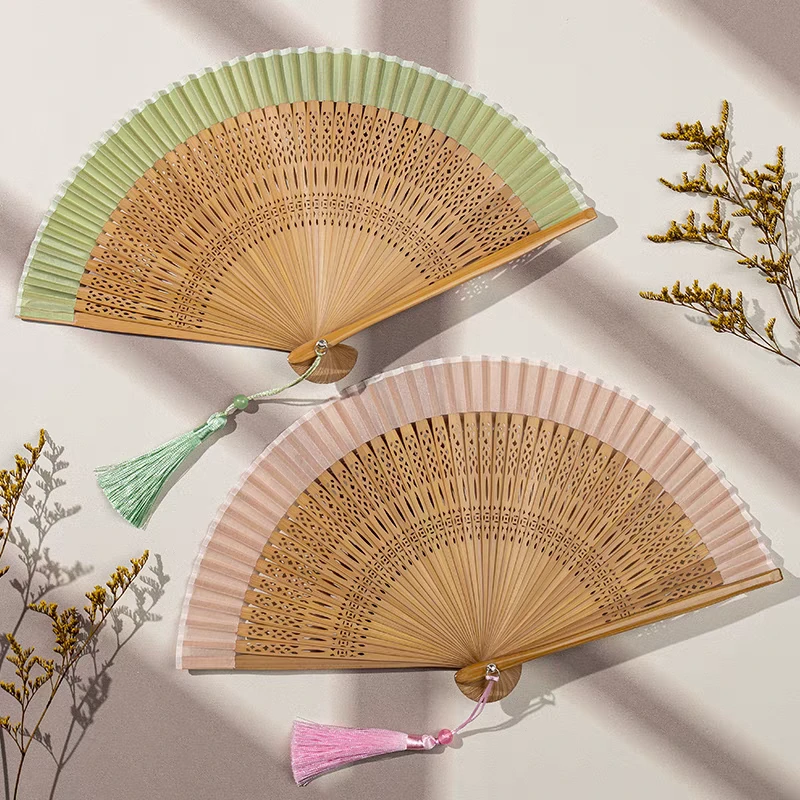 中国风新中式古风女式折扇夏天便携汉服旗袍舞蹈道具折叠日用小扇