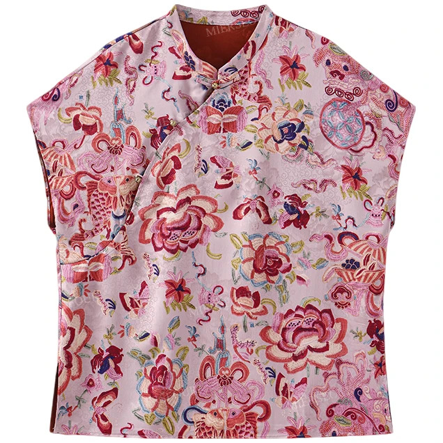 【封后轻奢设计】【满棠春色】显白贵气感新中式盘扣无袖上衣6298