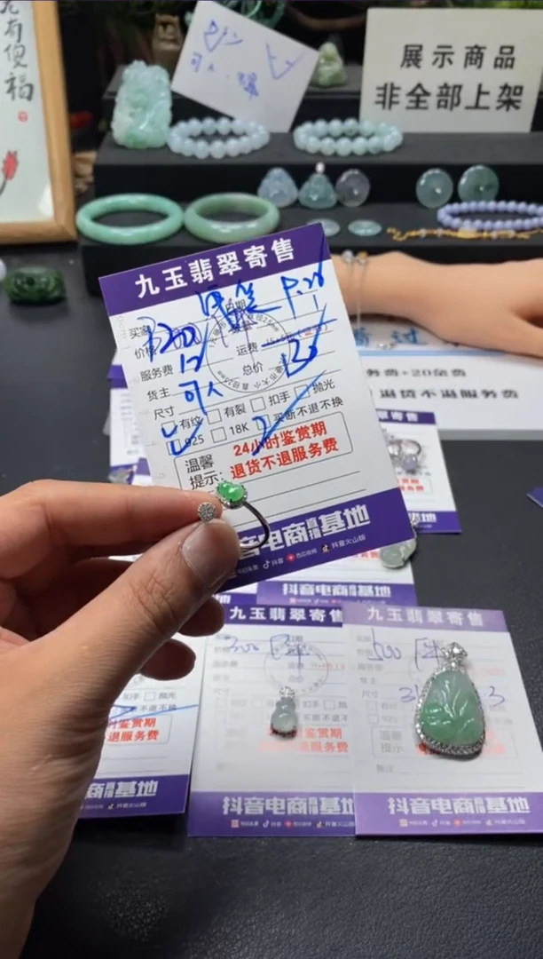 颈饰银S925镶嵌翡翠浅**然买断
