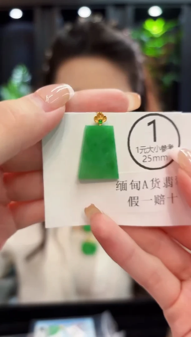 颈饰18K金镶嵌翡翠 缅料A货/支持复检/一件