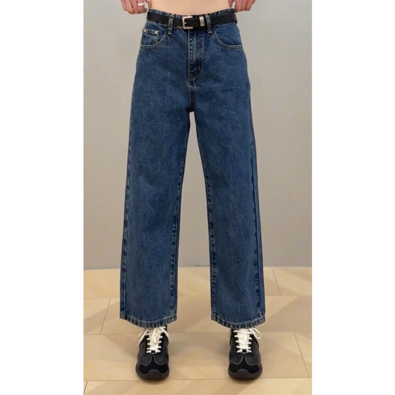 艾塔莉显瘦宽松春季新款韩版显瘦直筒九分裤子女胖mm梨形身材百搭