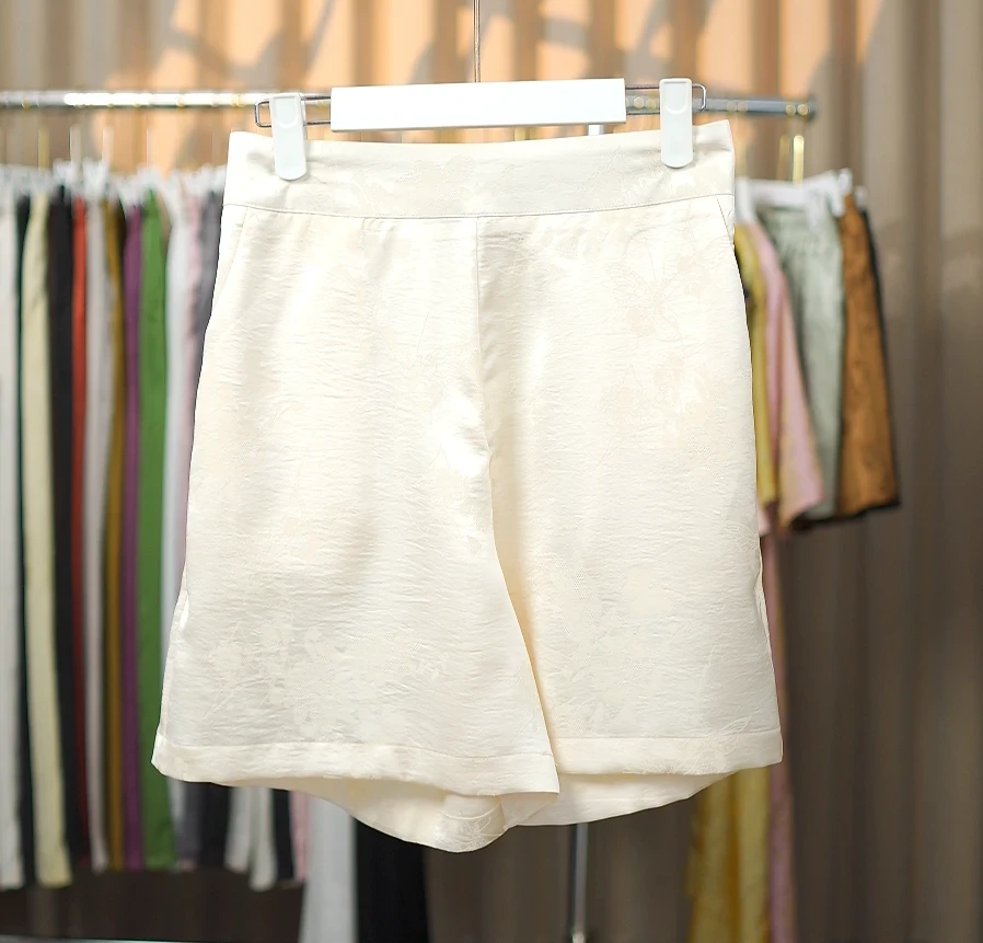 821新中式国风气质纯色高端五分短裤