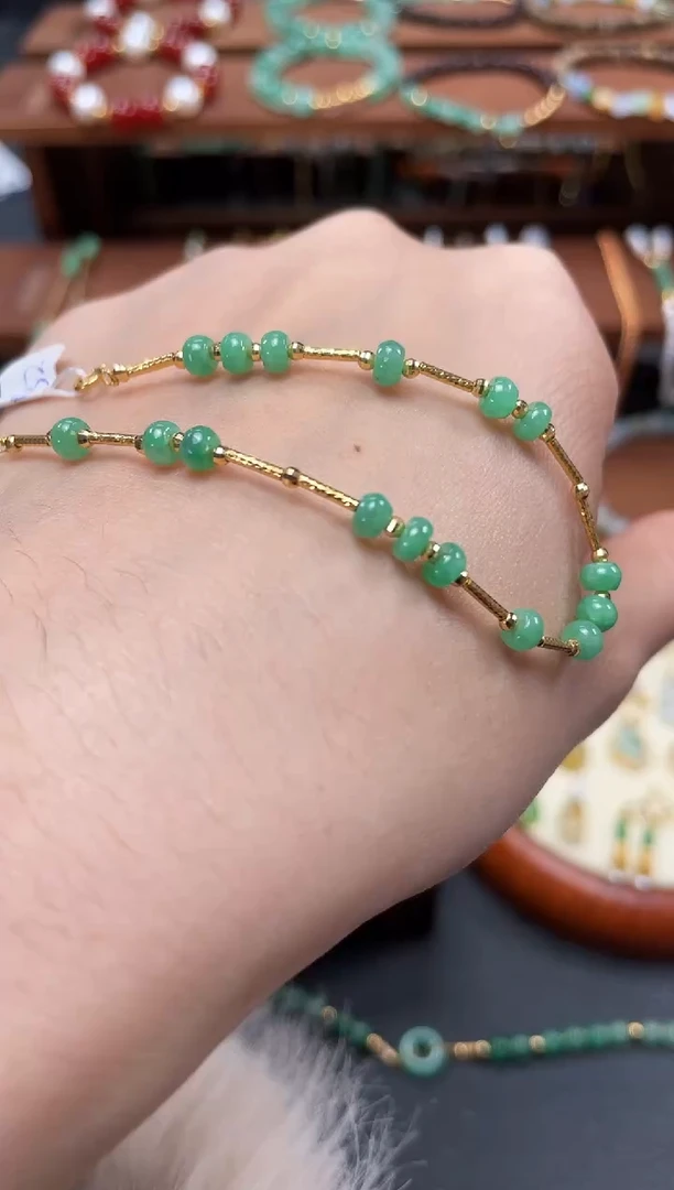 【闪购商品】翡翠套链18K金镶嵌一个  JK716