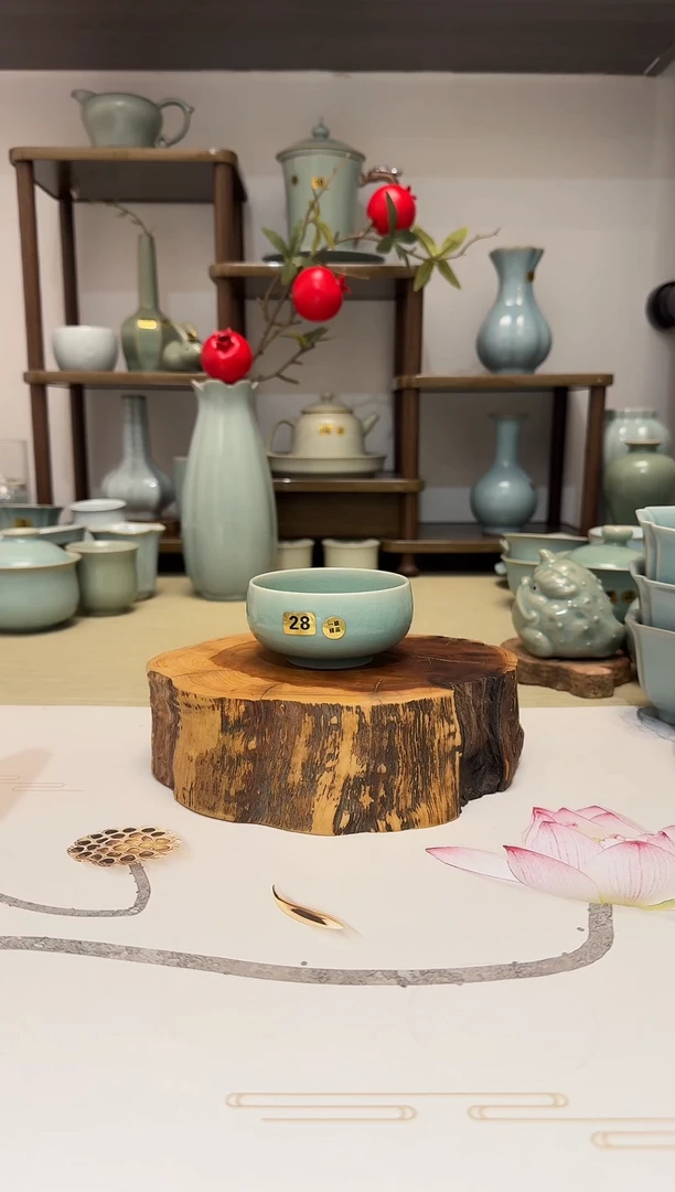 杯子28罗汉杯 仿古青绿釉一级精品 主人杯品茗杯*