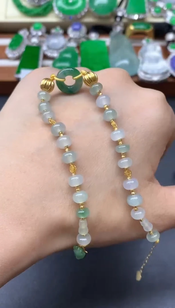 18K金镶嵌手链翡翠391-中国好珍宝