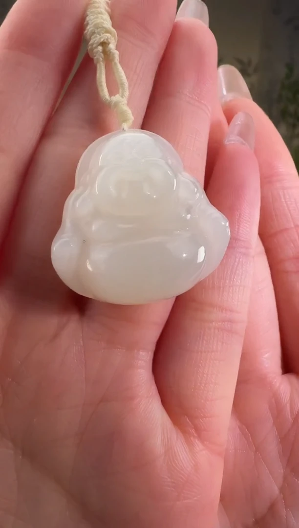 和田玉未镶嵌颈饰白玉佛公