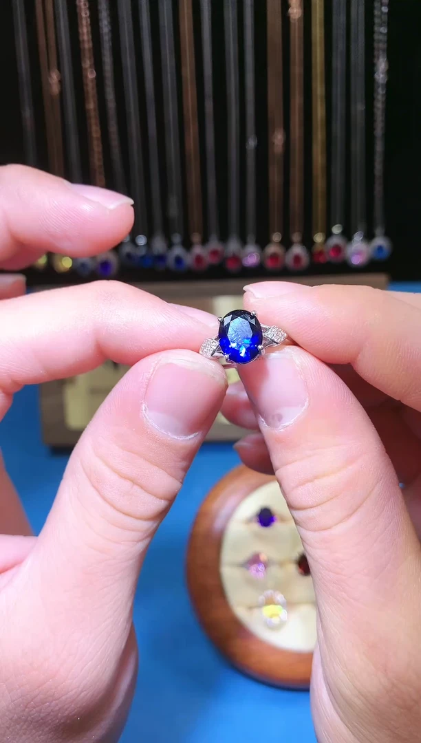 【闪购商品】蓝宝石戒指银S925镶嵌11