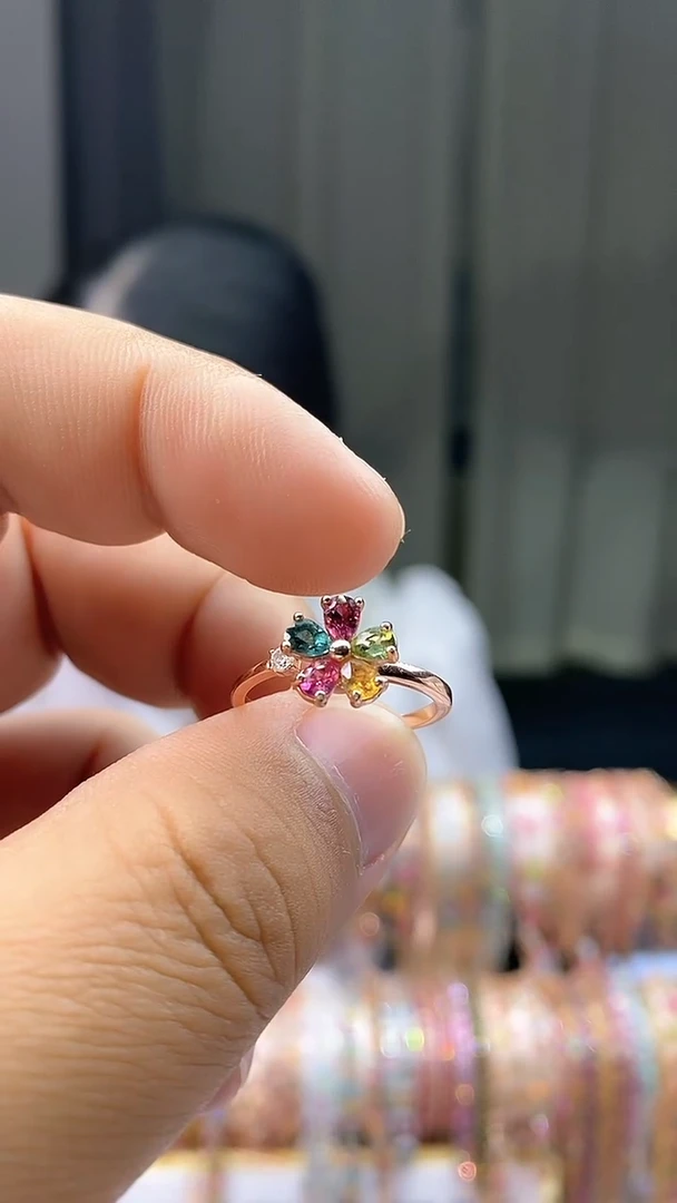 【闪购商品】碧玺戒指银S925镶嵌354354354354