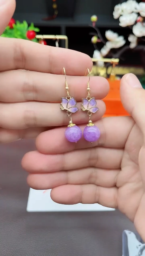 玛瑙/玉髓耳饰银S925镶嵌421000