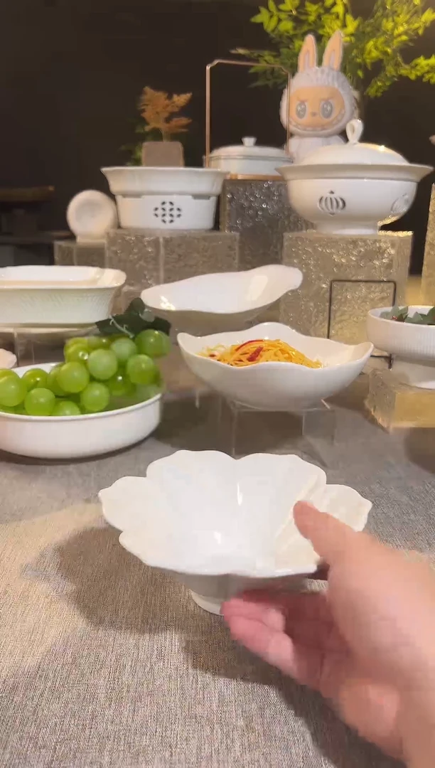 骨瓷6寸高温玉瓷·花瓣碗