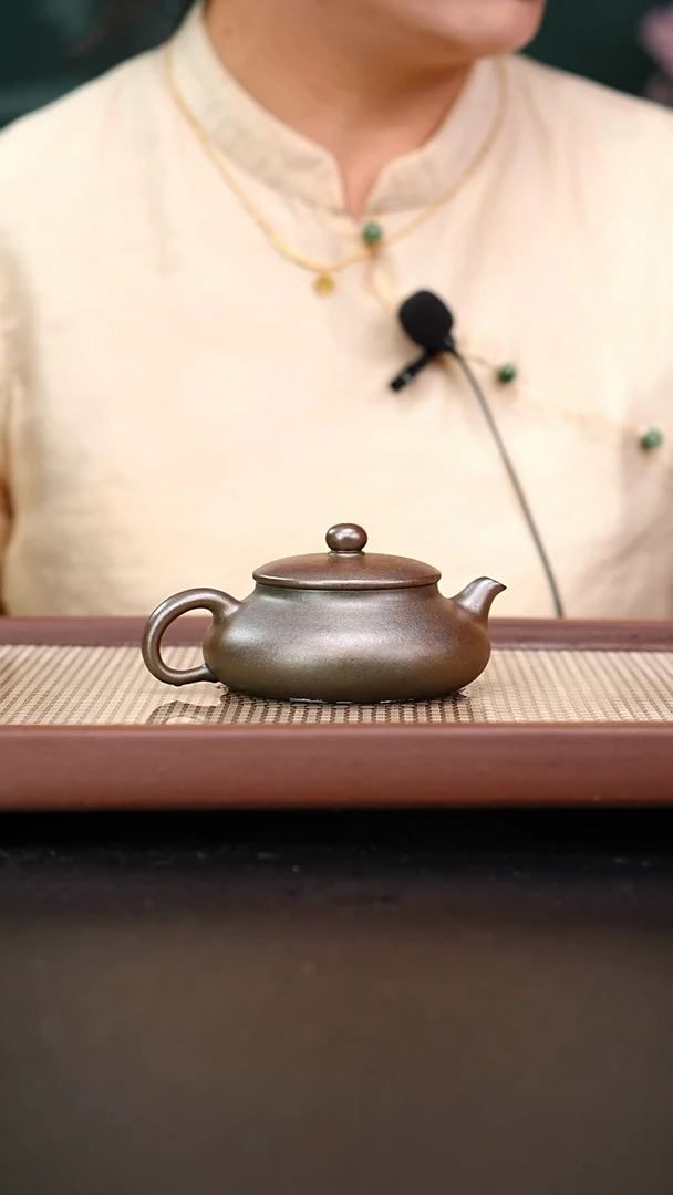 茶壶紫砂柴烧朱泥若笠130