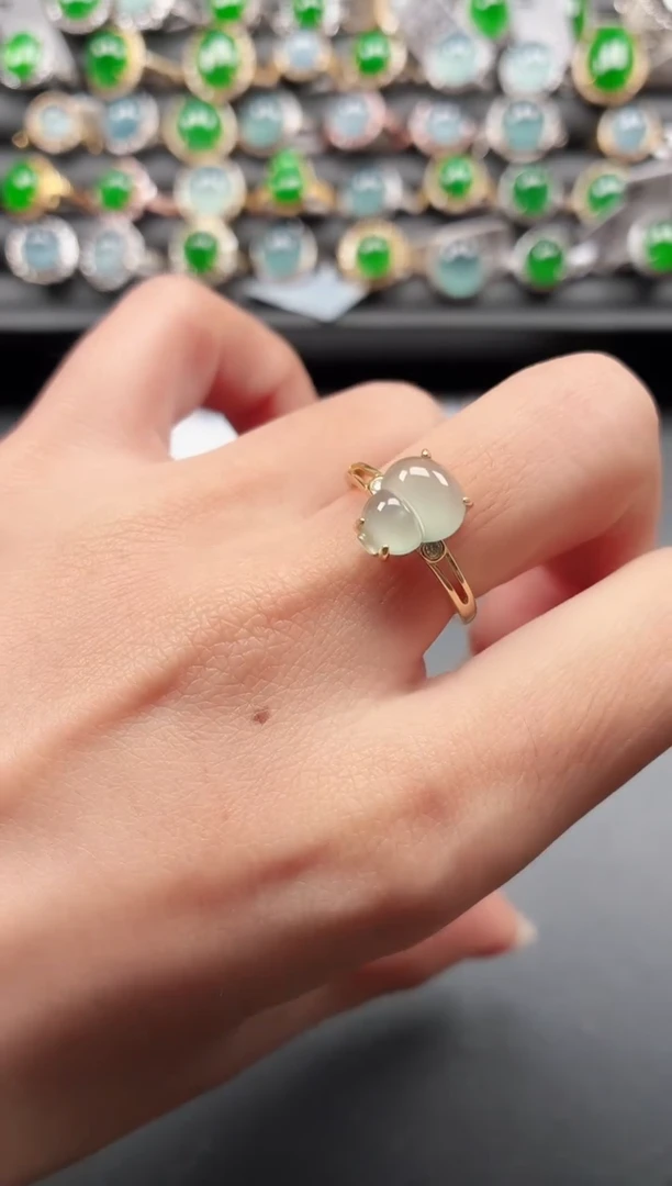 银S925镶嵌戒指翡翠11