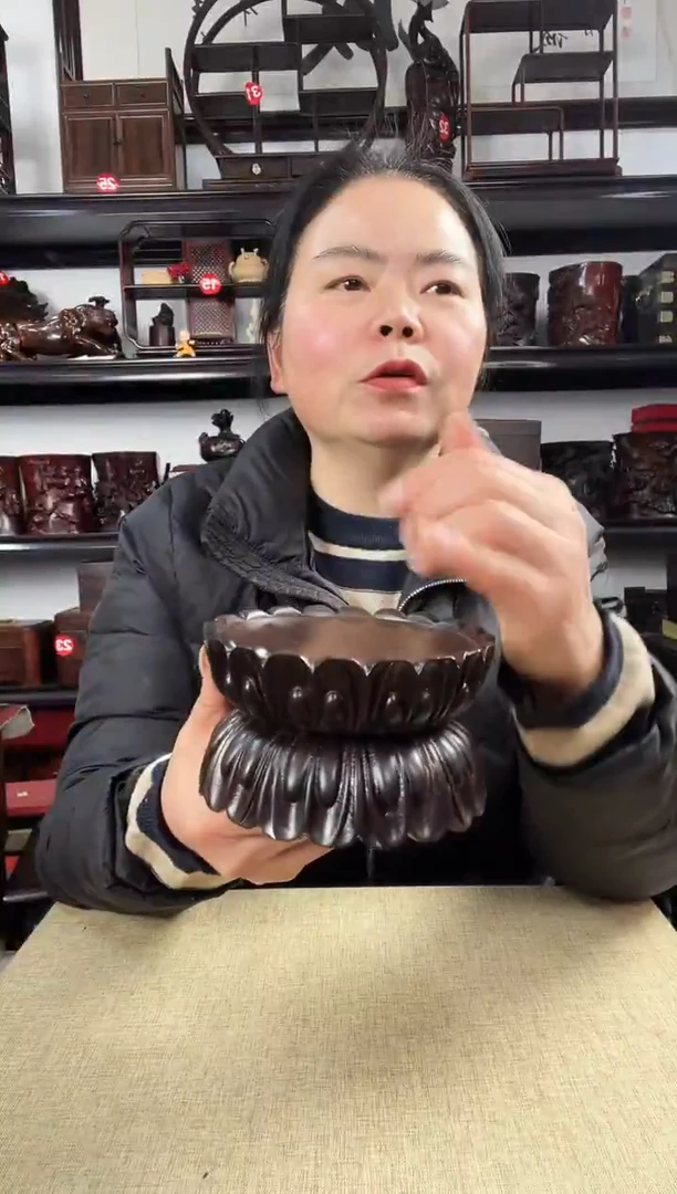 木双层莲花大号老李红木工艺品老李红木工艺品