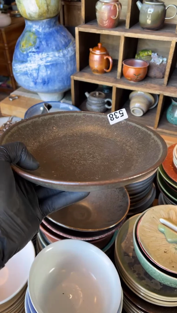 【闪购商品】瓷片538  窑变黑色锅盘1个
