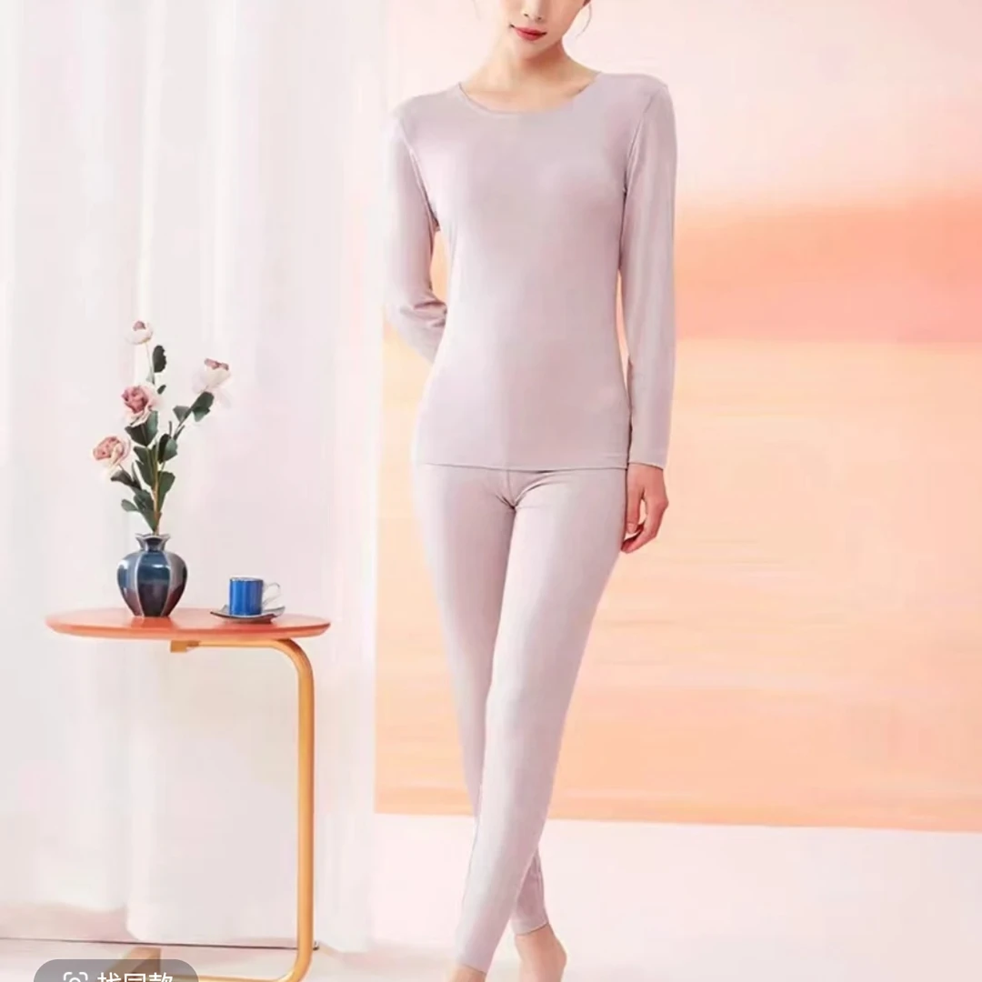 情侣款羊绒蛋白保暖套装新中式女装