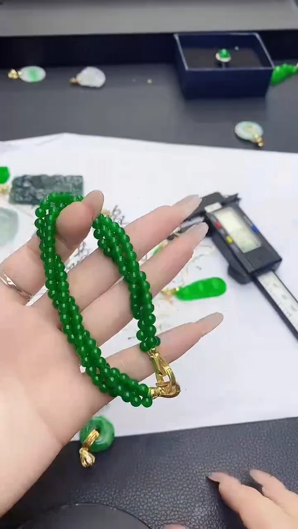 未镶嵌手链翡翠翡翠满绿麻花手链h047