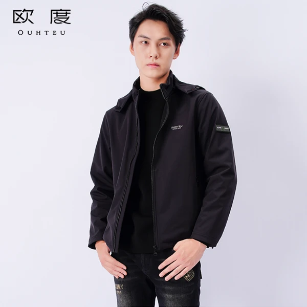 OUHTEU/欧度【户外系列】25秋冬新款运动风格品牌LOGO茄克男7606