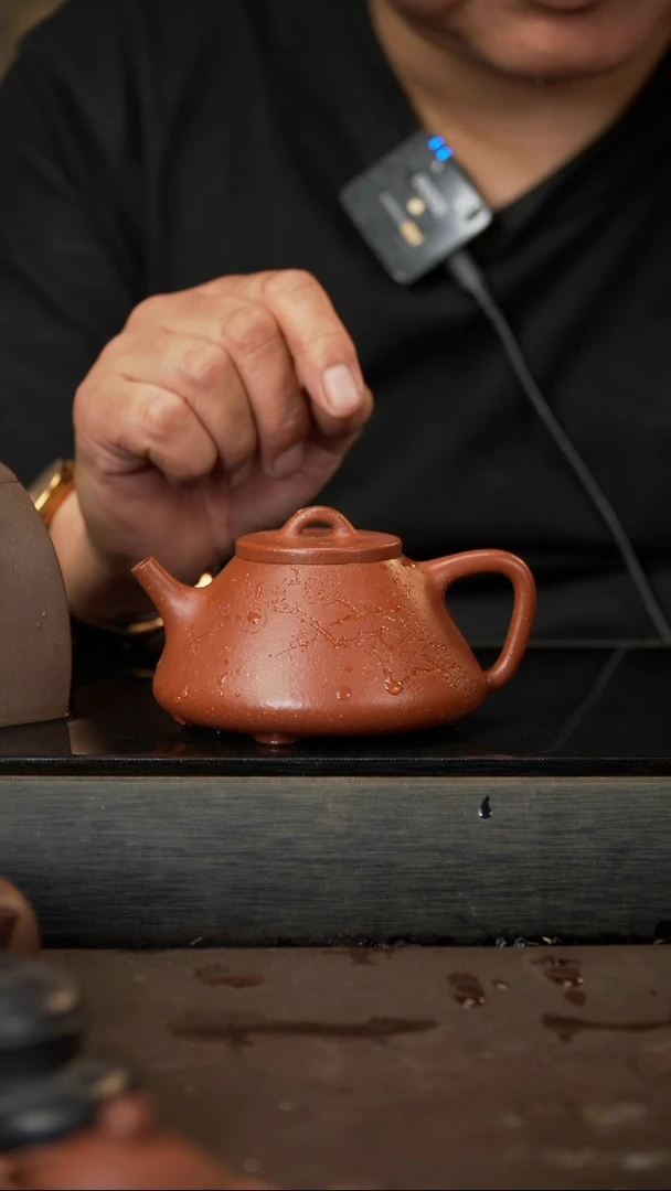 茶壶紫砂16，石瓢，红降坡，200cc