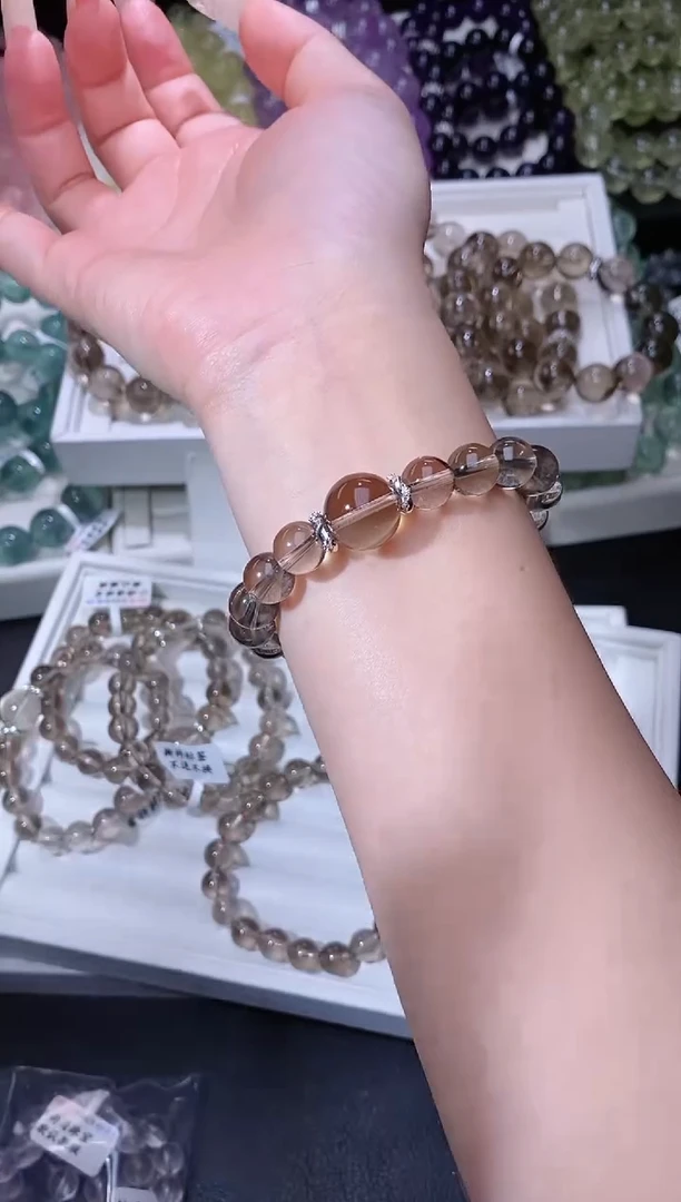 水晶手链合金719.23冰美式茶晶手串 多样性发其一