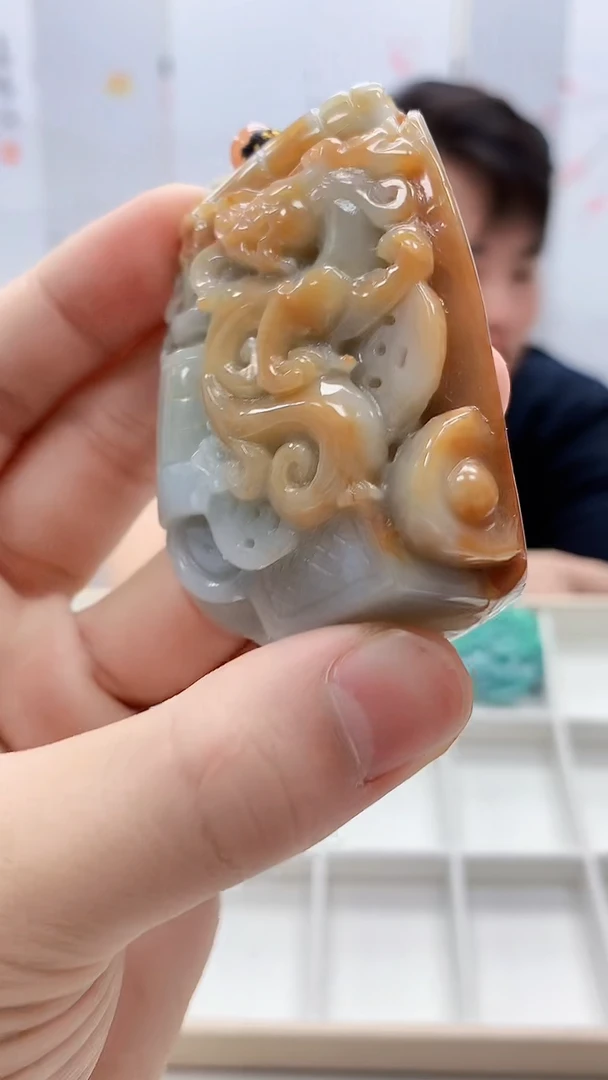 定制翡翠未镶嵌5060bb-毛货挂件73