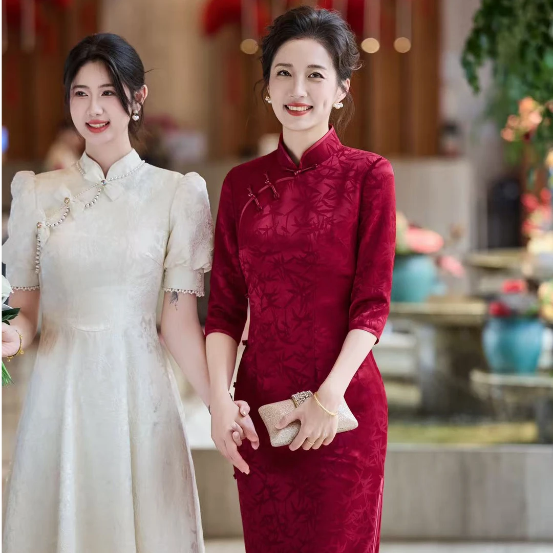 【喜妈妈囍婆婆】吴苏织匠 优雅气质高端旗袍婚宴会大气手工礼服