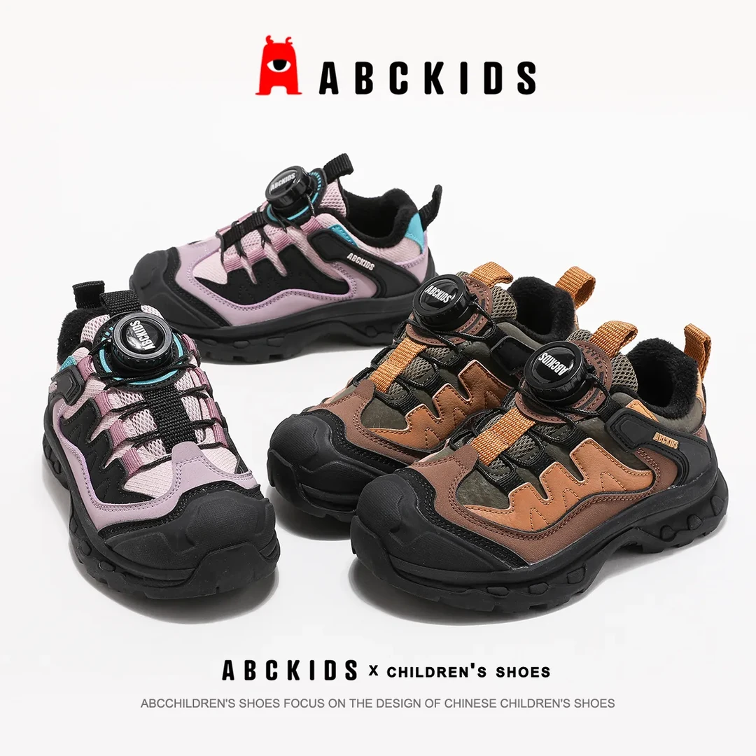 ABCkids2025年冬季新款儿童魔术贴时尚百搭保暖加绒休闲鞋男女童