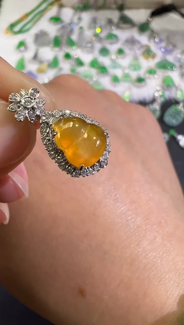 吊坠(不含链)18K金镶嵌翡翠B588|2980